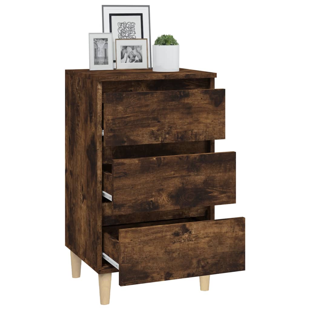 Nightstand Smoked Oak 40x Wood Material - Noventis Home