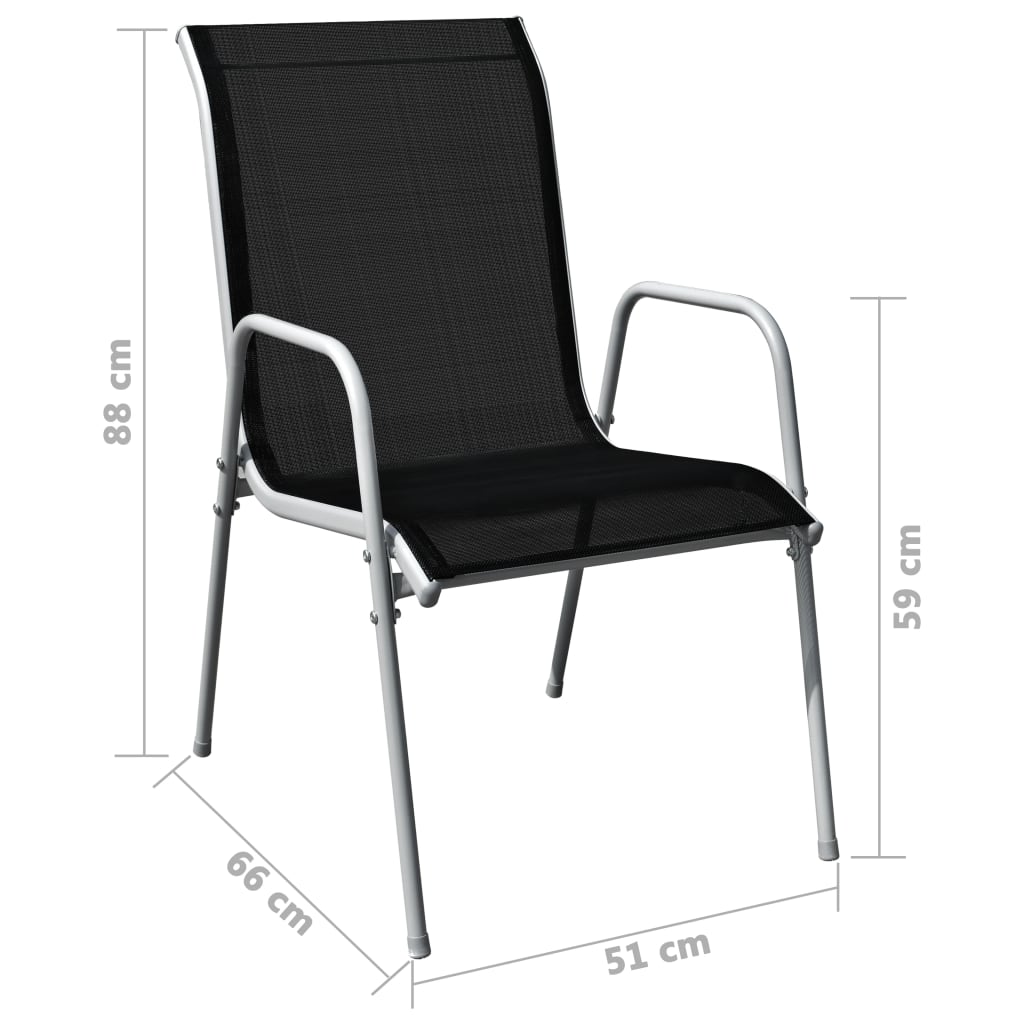 5 - piece garden dining set, steel, black - Noventis Home