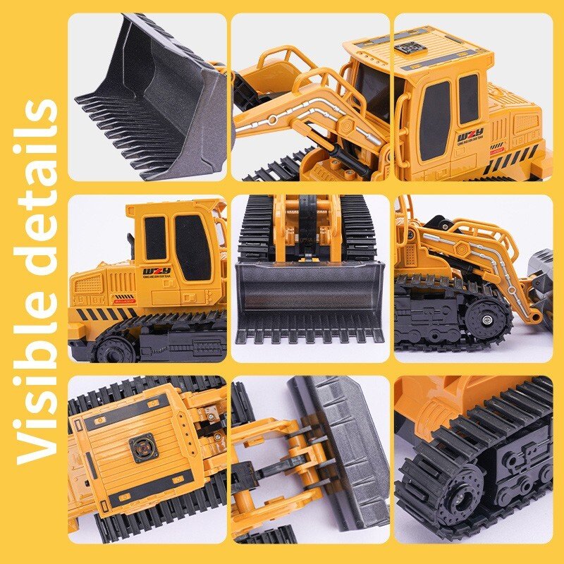 Remote - controlled Engineering Vehicle Toy Bulldozer Excavator Kids Gifts - Noventis Home