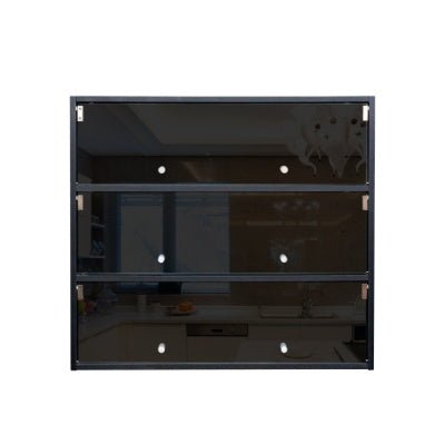 Zwarte Schoenenopbergkast met Glazen Deuren en RGB LED - verlichting - Noventis Home