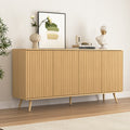 Dressoir Buffetkast met Opbergruimte, Lange Dressoir met 4 Deuren, Houten Credenza Consolekast met Verstelbare Planken voor Woonkamer, Keuken en Eetkamer, Naturel - Noventis Home