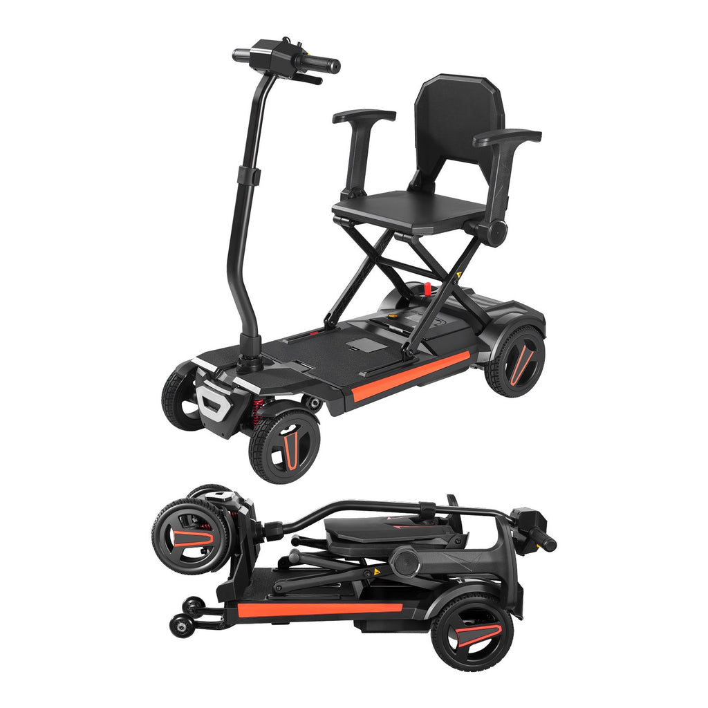 4 - Wheel Electric Mobility Scooter For Adults & Seniors, Integrated Foldable Mobility Scooter With 9.3 Miles Long Range, All Terrain Travel Wheelchair With 9° Climbing Capacity & 265LBS Loading - Noventis Home
