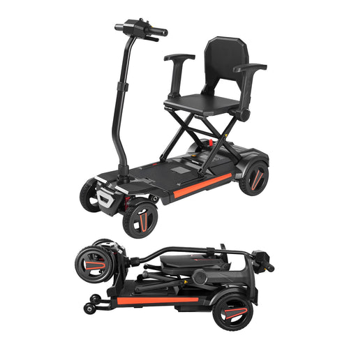 4 - Wheel Electric Mobility Scooter For Adults & Seniors, Integrated Foldable Mobility Scooter With 9.3 Miles Long Range, All Terrain Travel Wheelchair With 9° Climbing Capacity & 265LBS Loading - Noventis Home
