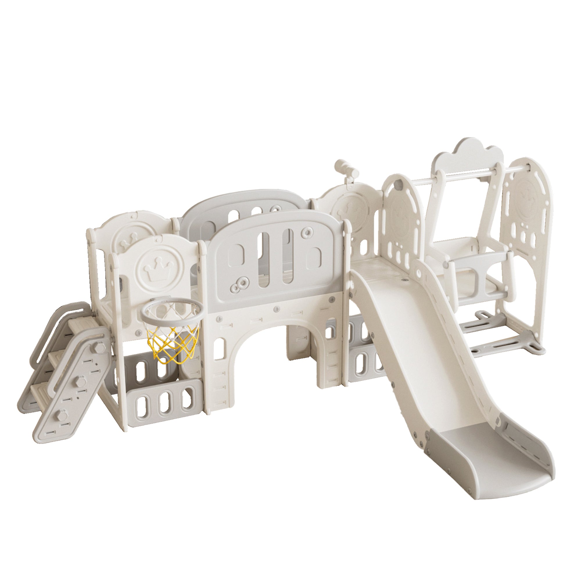 Toddler Slide, Kids Slide For Toddlers Age 1 - 4, 11in 1 Baby Slide Outdoor Indoor Playground With Basketball Hoop And Extra Long Aisle, Strong Swing,Sturdy And Easy Assembly Toddler Playset, Ideal Todd - Noventis Home