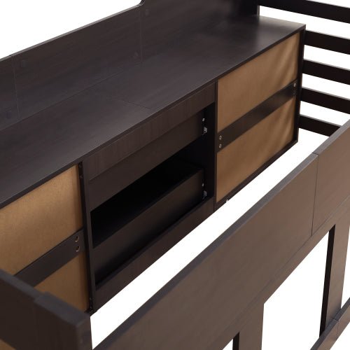 Kinderbed Halfhoogslaper met Opbergruimte, Houten Bed met Lades en Planken, Eenpersoons 90x190 cm, Wit - Alleen Frame - Noventis Home