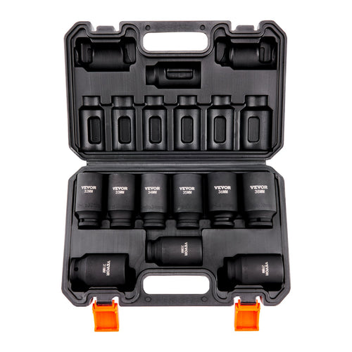 9 - delige Diepe Dopsleutelset 1/2", Metrisch 29 - 38mm, 6 - kant Cr - Mo Staal, voor Autoreparatie, met Opbergkoffer - Noventis Home