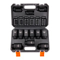 9 - delige Diepe Dopsleutelset 1/2", Metrisch 29 - 38mm, 6 - kant Cr - Mo Staal, voor Autoreparatie, met Opbergkoffer - Noventis Home