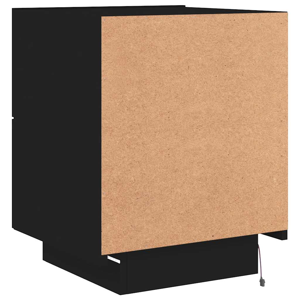 Nachtkastje met LED - verlichting, Houtcomposiet, 45x40x55cm - Noventis Home