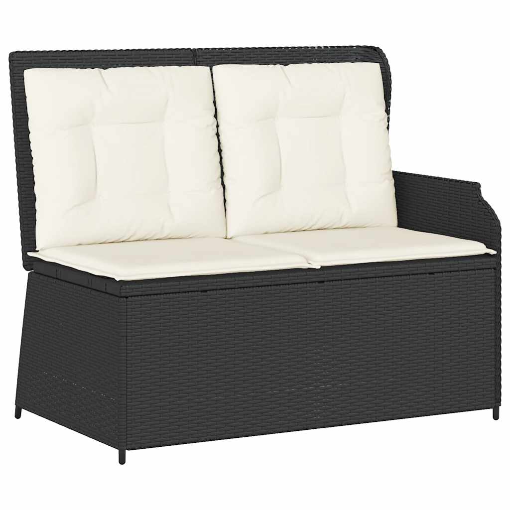 Adjustable Garden Bench with Cushions, Poly Rattan, - Noventis Home