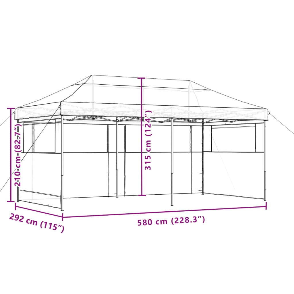 Foldable Pop - Up Party Tent with 3 Side Panels - Noventis Home