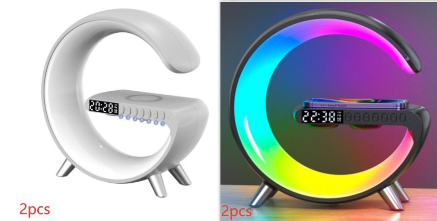 New Intelligent G Shaped LED Lamp Bluetooth Speake Wireless Charger Atmosphere Lamp App Control For Bedroom Home Decor - Noventis Home