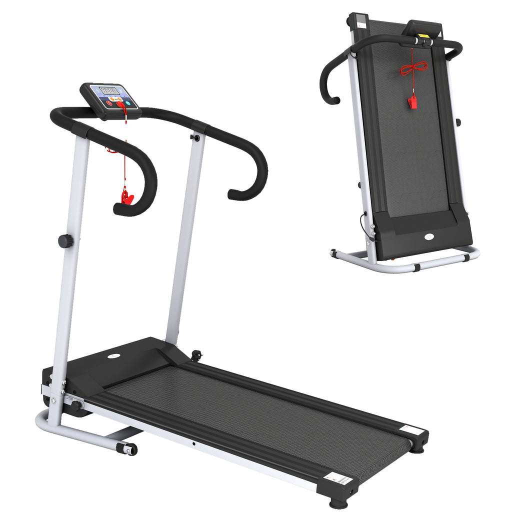 Folding Treadmill With Incline, Walking Pad Treadmill For Home, 1 - 10km/h Under Desk Running Machine With LCD Display And Wheels, No Assembly, Grey - Noventis Home