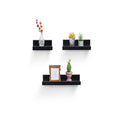 Floating Shelves 18.11 Wall Mounted Wood Shelves For Bathroom, Bedroom, Living Room, Kitchen, Hanging Shelf For Books Storage Decor With Invisible Brackets, Black - Noventis Home