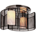 Modern Chandelier, Semi - Flush Mount Ceiling Light With 2 Light, E27 Bulb Base For Hallway, Dining Room, Living Room, White And Black - Noventis Home