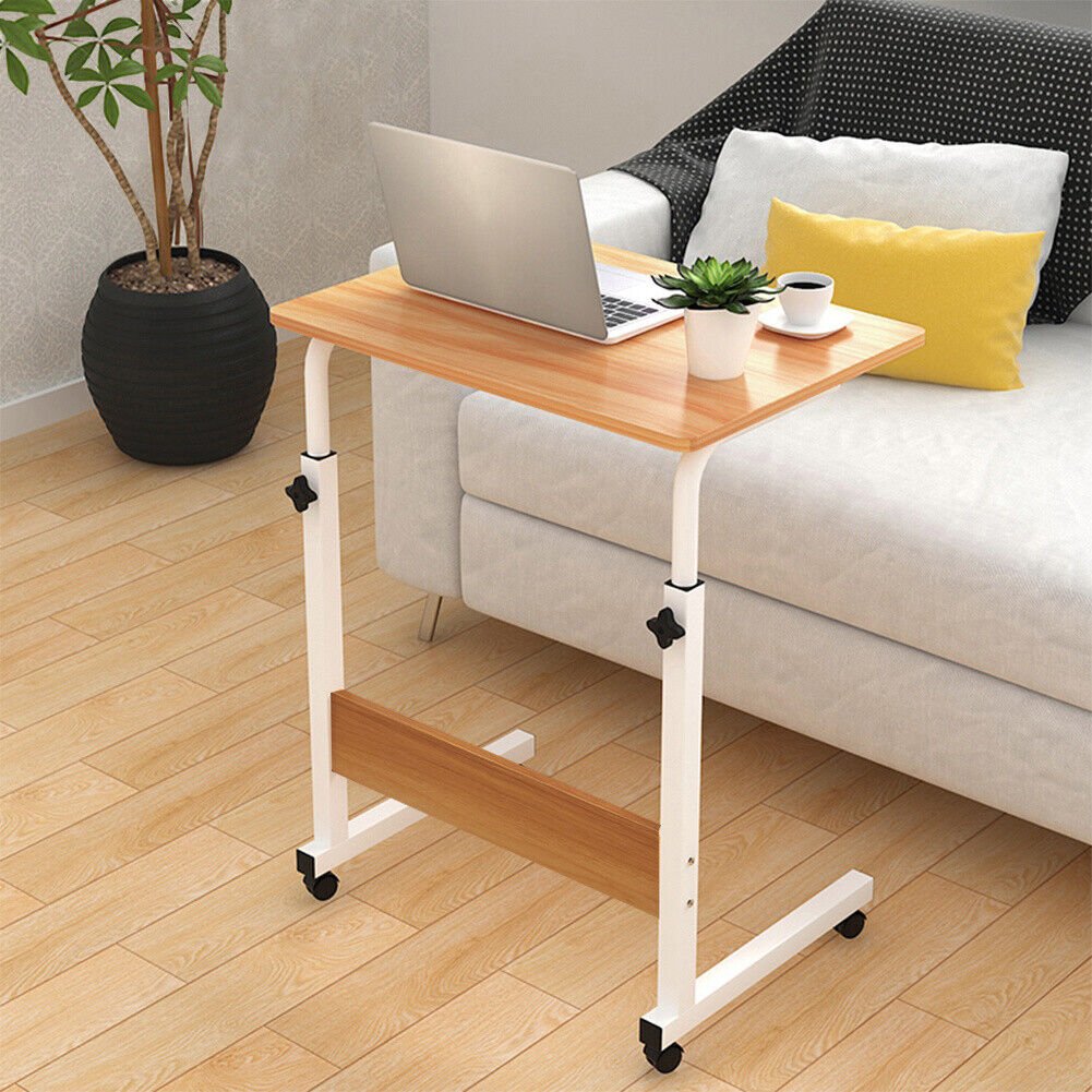 Verstelbare Overbed Tafel op Wielen, Hoogte Instelbaar, Laptopblad voor Bed, Kantoor en Ziekenhuis - Noventis Home