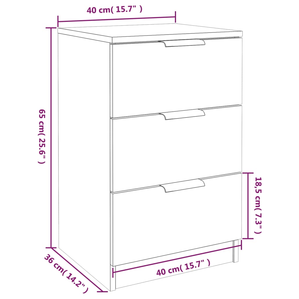 bedside tables, 2 pieces. 40x bedside tables 2 - Noventis Home