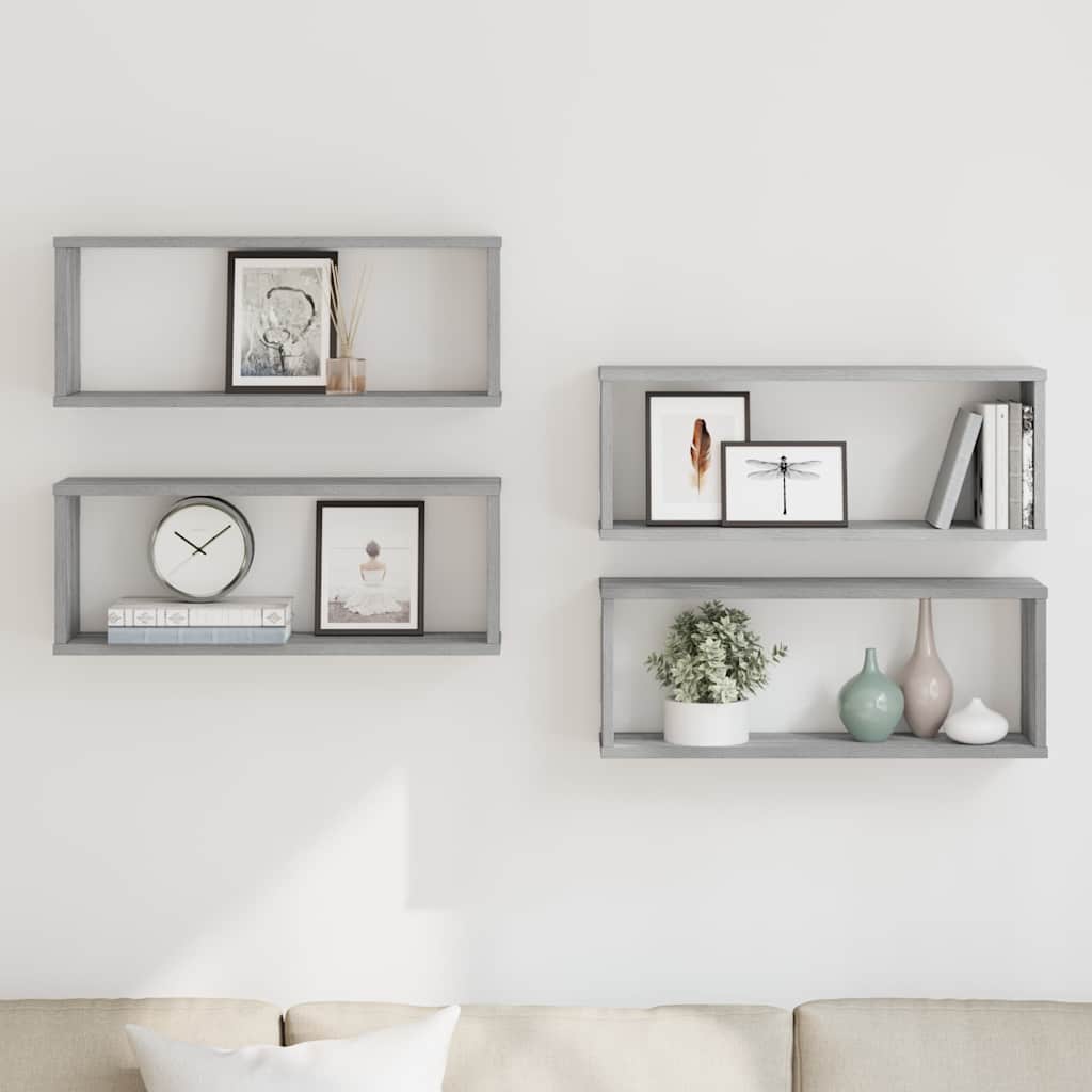 Cube Shelves 6 pcs. Smoked Oak 60x Wood - based material - Noventis Home