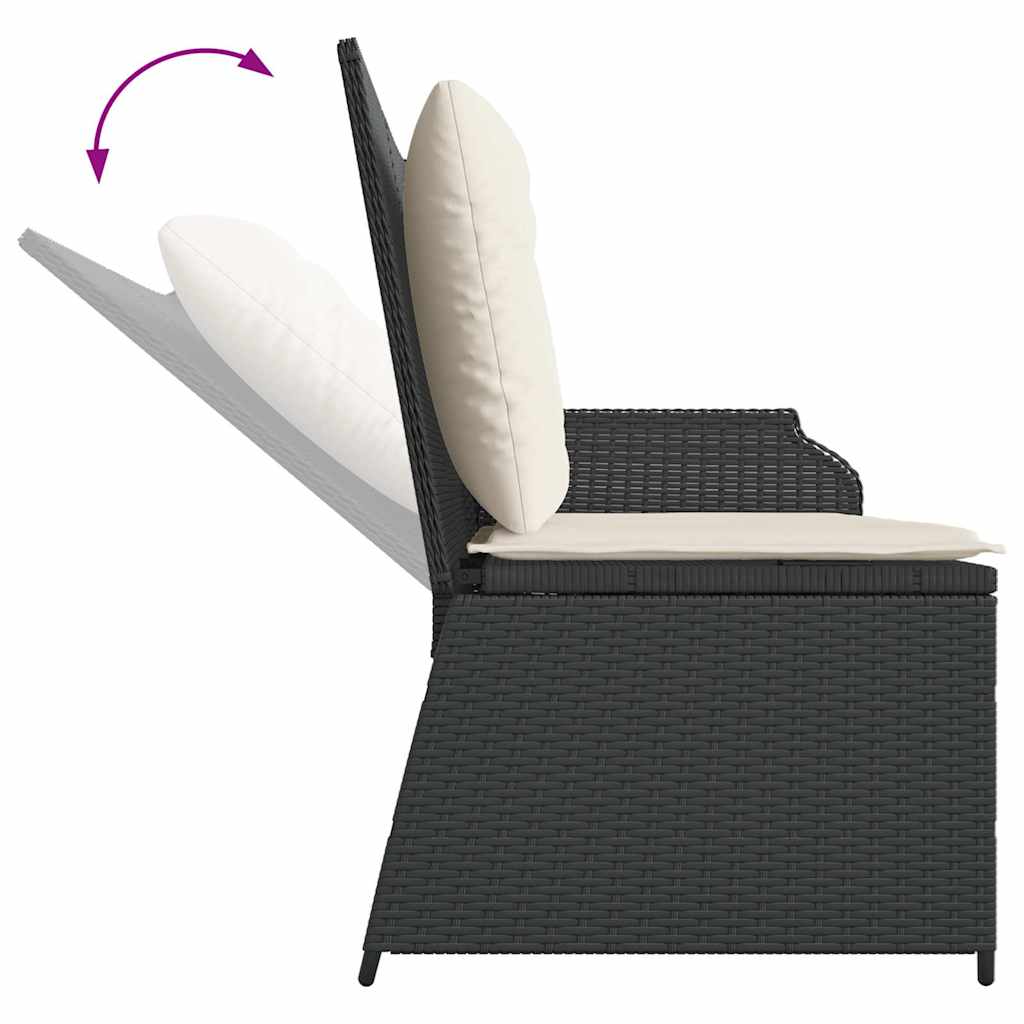 Adjustable Garden Bench with Cushions, Poly Rattan, - Noventis Home