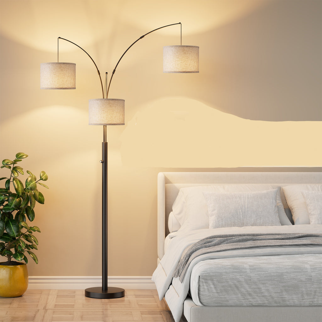 Three - Color Temperature & Dimmable Three - Head Floor Lamp Create A Cozy Home Lighting Ambiance - Noventis Home