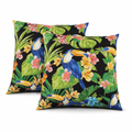 2 Pack Outdoor Throw Pillows, Waterproof & Fade - Resistant Patio Cushions For Garden, Porch, Poolside Furniture - Soft & Comfortable Decorative Pillow Covers 18x18 Inch,Rich Forest Green - Noventis Home