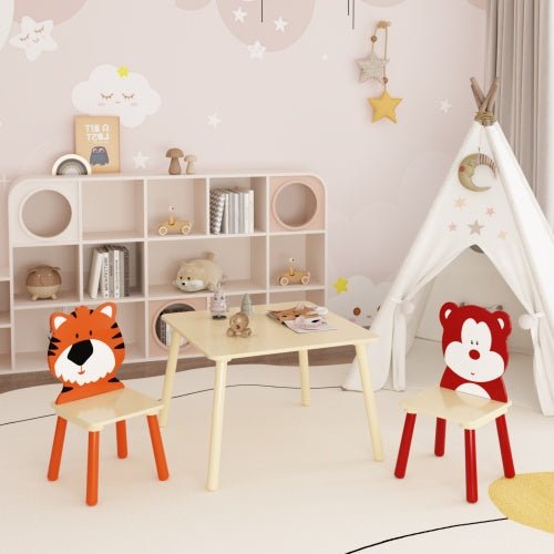 Solid Wood Children's Table Set With 2 Chairs - Noventis Home