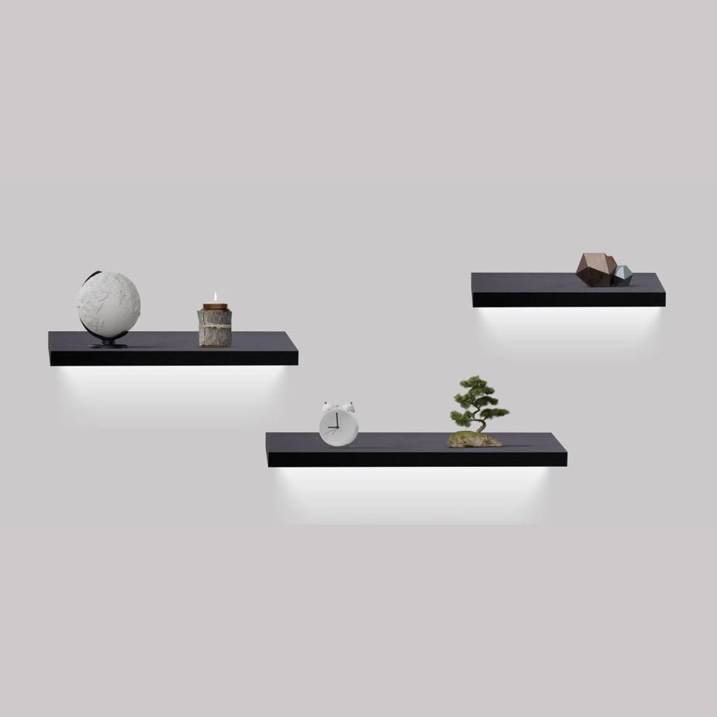 Floating Shelves 31.5 Wall Mounted Wood Shelves For Bathroom, Bedroom, Living Room, Kitchen, Hanging Shelf For Books Storage Decor With Invisible Brackets, Maple - Noventis Home