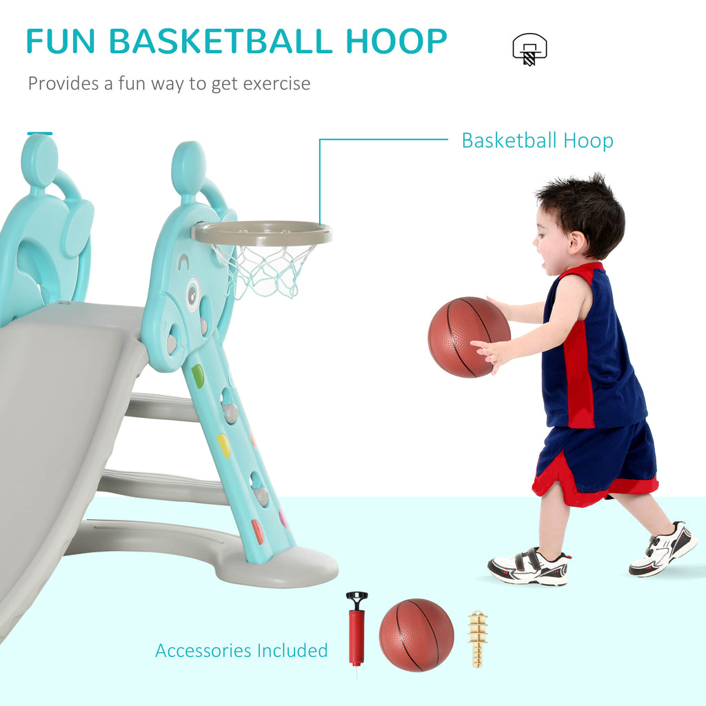 Kinderglijbaan met Basketbalring, 2 - in - 1 Speelset voor Kinderen van 18 Maanden tot 4 Jaar - Noventis Home