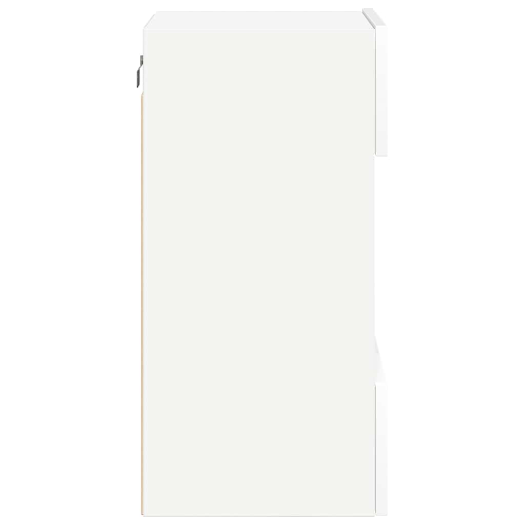 Wandkasten met RGB LED - verlichting voor TV, Set van 2, Artisan Eiken/Wit - Noventis Home