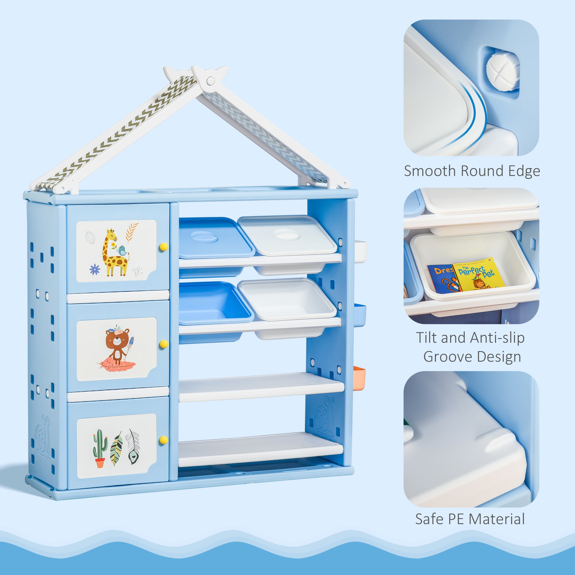 Kids Toy Storage Organizer with 4 Bins - Noventis Home