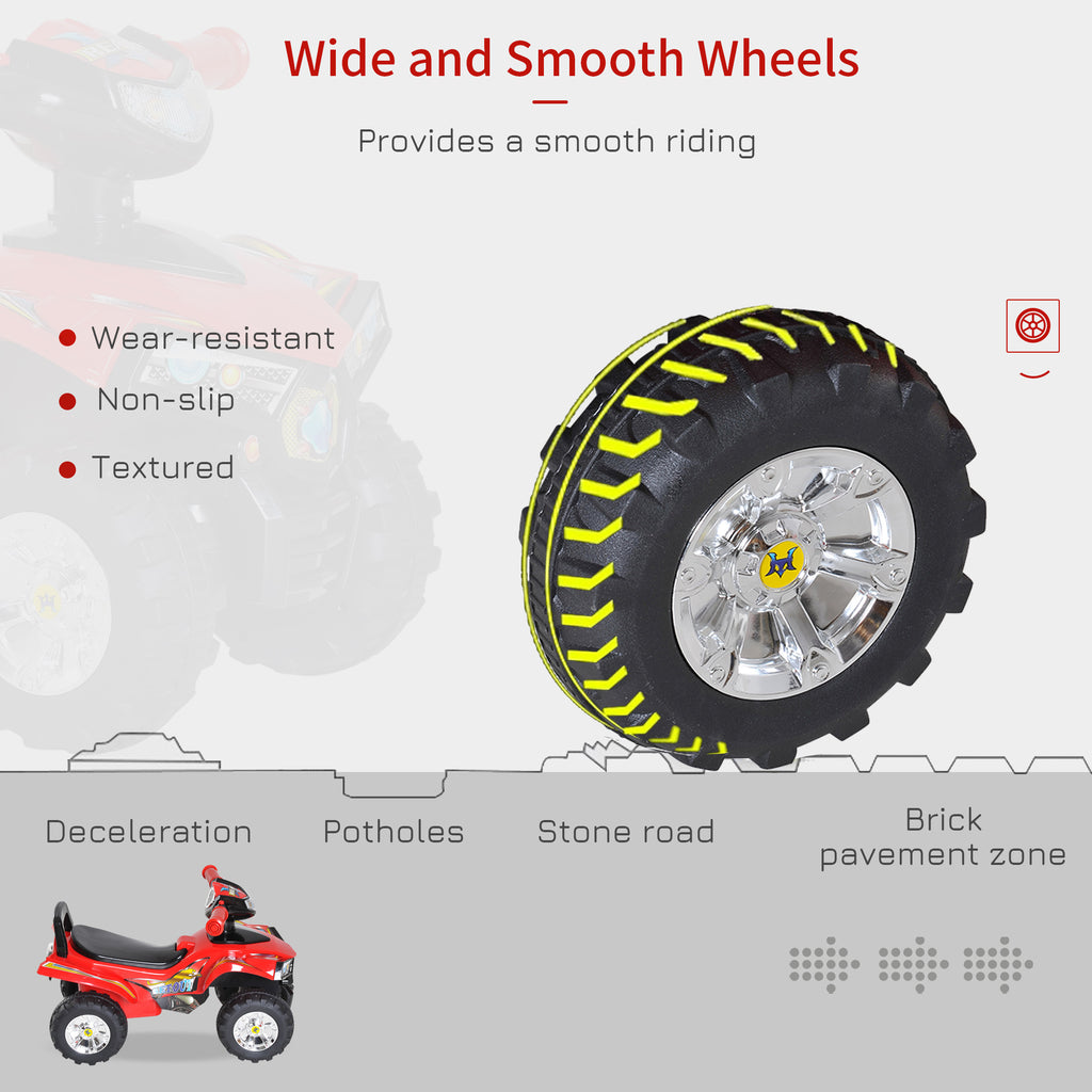 Kinder Loopauto Quad Bike, 4 Wielen, Toeter en Muziek, Rood