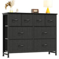 Ruim Opbergrek met 8 Stoffen Lades voor Garderobe, TV - Meubel met Houten Tafelblad en Frame - Noventis Home
