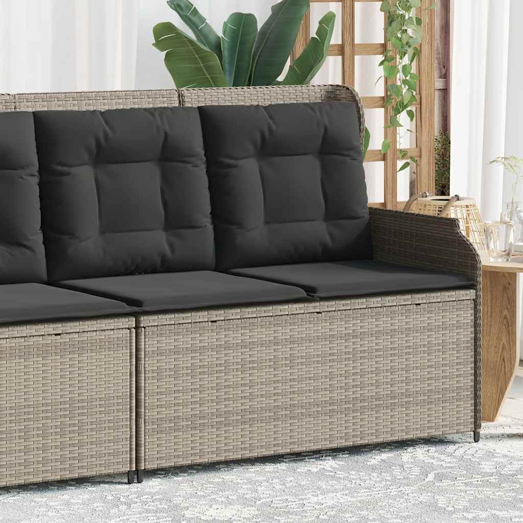 Adjustable Garden Bench with Cushions, Poly Rattan, - Noventis Home