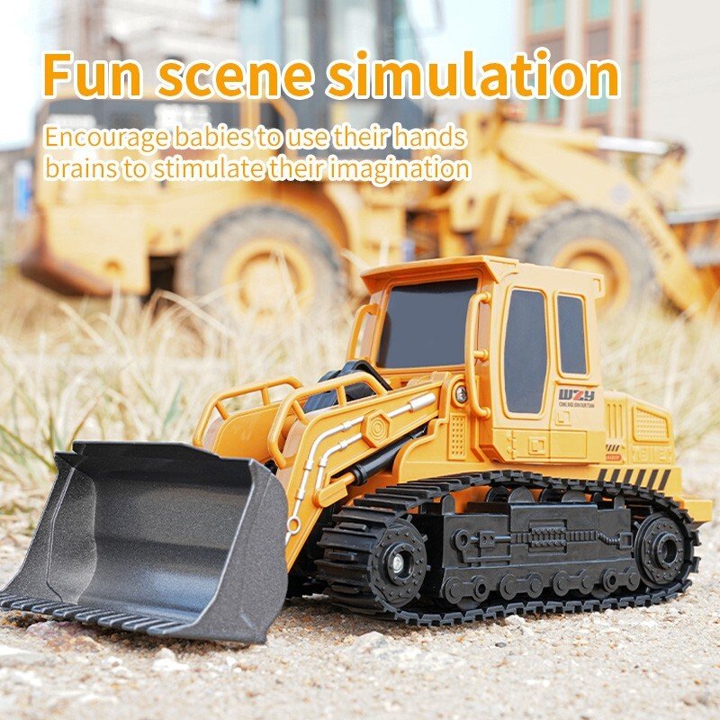 Remote - controlled Engineering Vehicle Toy Bulldozer Excavator Kids Gifts - Noventis Home