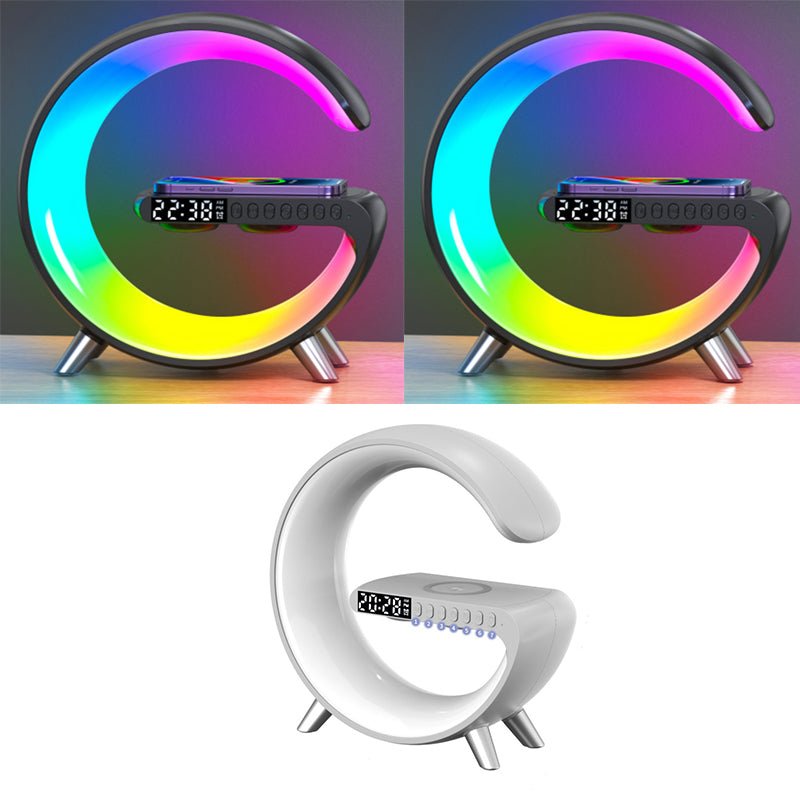 New Intelligent G Shaped LED Lamp Bluetooth Speake Wireless Charger Atmosphere Lamp App Control For Bedroom Home Decor - Noventis Home