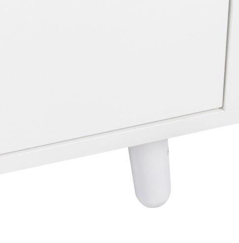 Grote Keukenkast 160 cm, Vrijstaande Voorraadkast met 4 Deuren, 4 Lades en Magnetronplank, Wit