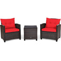 3 Pieces Rattan Patio Furniture Set With Washable Cushion - Noventis Home