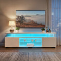 TV - meubel voor 60 inch TV, LED Gaming Entertainment Center, Mediaconsole met Grote Zijkast voor Woonkamer, Wit - Noventis Home