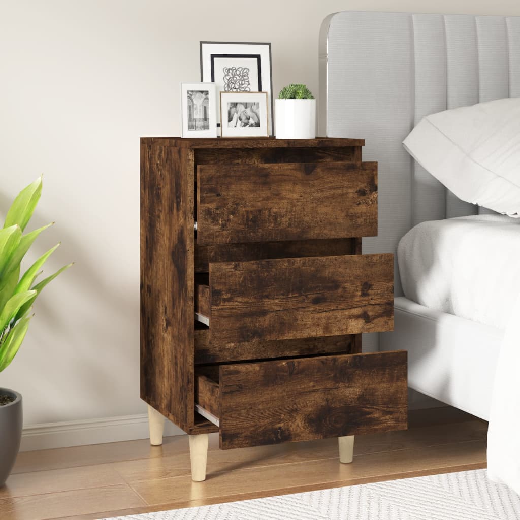 Nightstand Smoked Oak 40x Wood Material - Noventis Home
