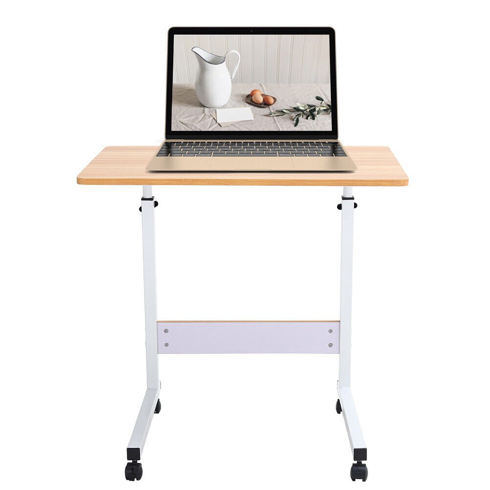 Verstelbare Overbed Tafel op Wielen, Hoogte Instelbaar, Laptopblad voor Bed, Kantoor en Ziekenhuis - Noventis Home