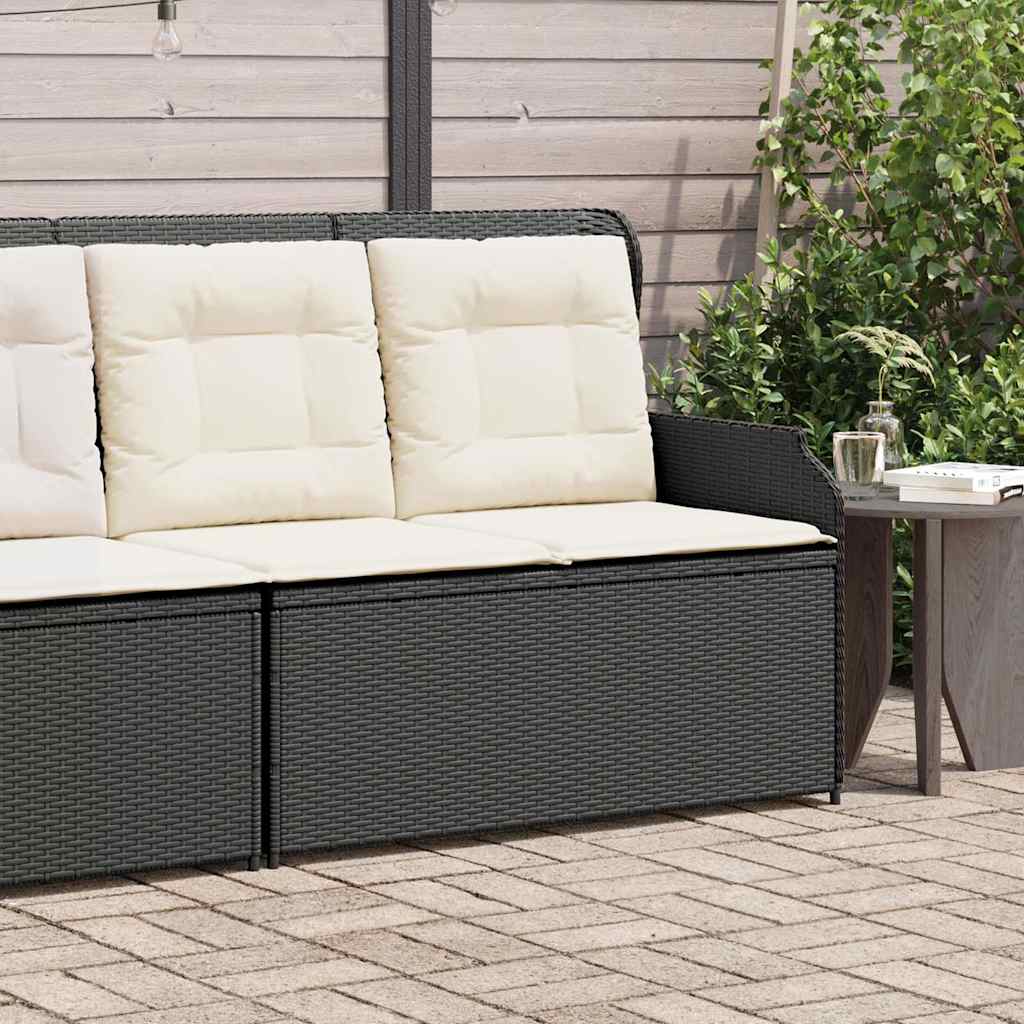 Adjustable Garden Bench with Cushions, Poly Rattan, - Noventis Home